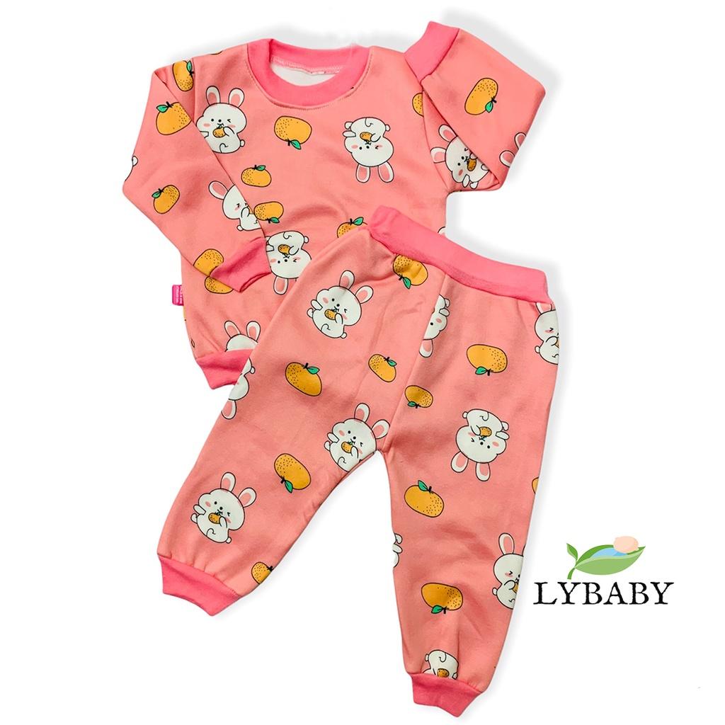 Bộ nỉ cho bé trai bé gái LYBABY bộ nỉ bông cho bé mềm mịn họa tiết BDT06