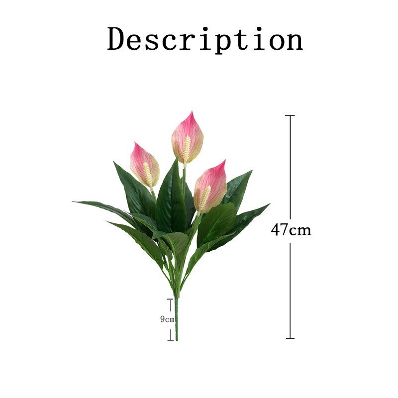 Cụm lan ý giả - dài 45cm - 1 cụm 3 bông - Cây giả, hoa lụa decor trang trí nhà cửa