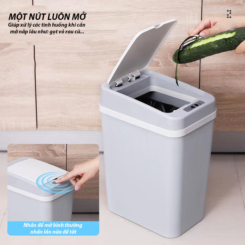 Thùng Rác Thông Minh Cảm Ứng Tự Động Đóng Mở Tiện Lợi Tránh Nhiễu Mùi Vệ Sinh An Toàn