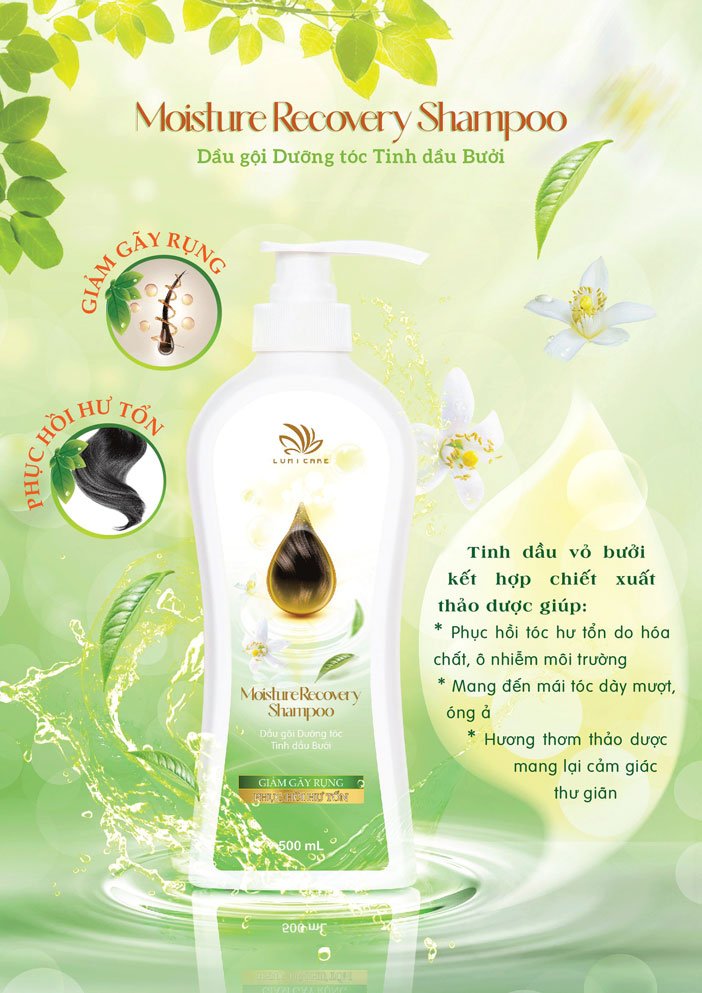 Dầu Gội Dưỡng Tóc Tinh Dầu Bưởi Moisture Recovery Shampoo Sạch Sâu Nuôi Dưỡng Chắc Tóc Giảm Gãy Rụng Hiệu Quả