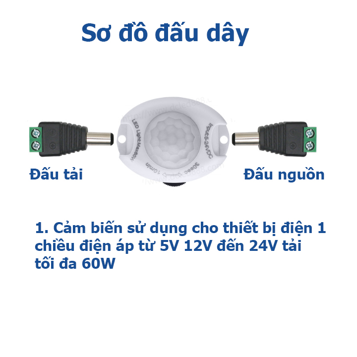 Công tắc cảm ứng chuyển động 12V 24V DC sử dụng điện 1 chiều