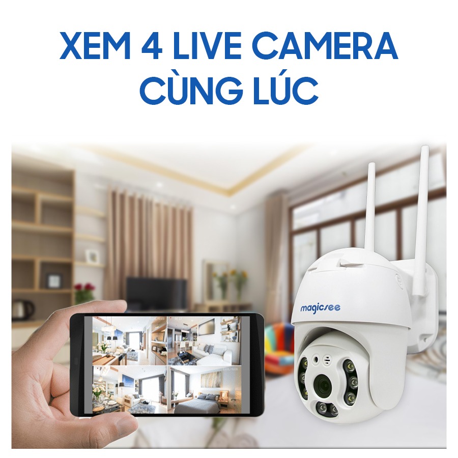 Camera giám sát ngoài trời xoay 360 độ Magicsee ZS120 Chống nước tiêu chuẩn IP68 Kèm thẻ nhớ chính hãng 32G - Hàng Nhập Khẩu