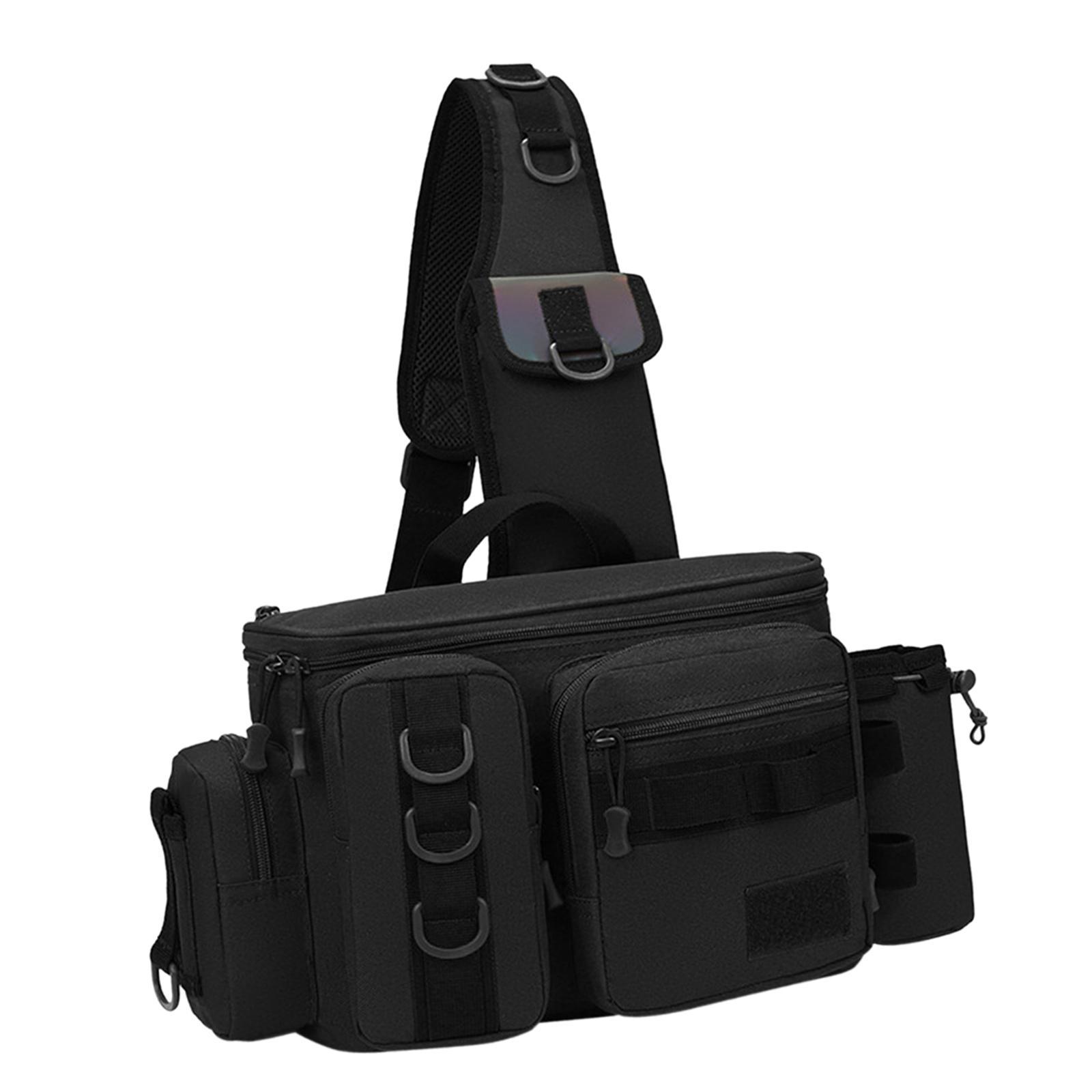 Fishing Tackle Bag Rod Holder Carry Case Bag Chest Pack for Men Women Hiking