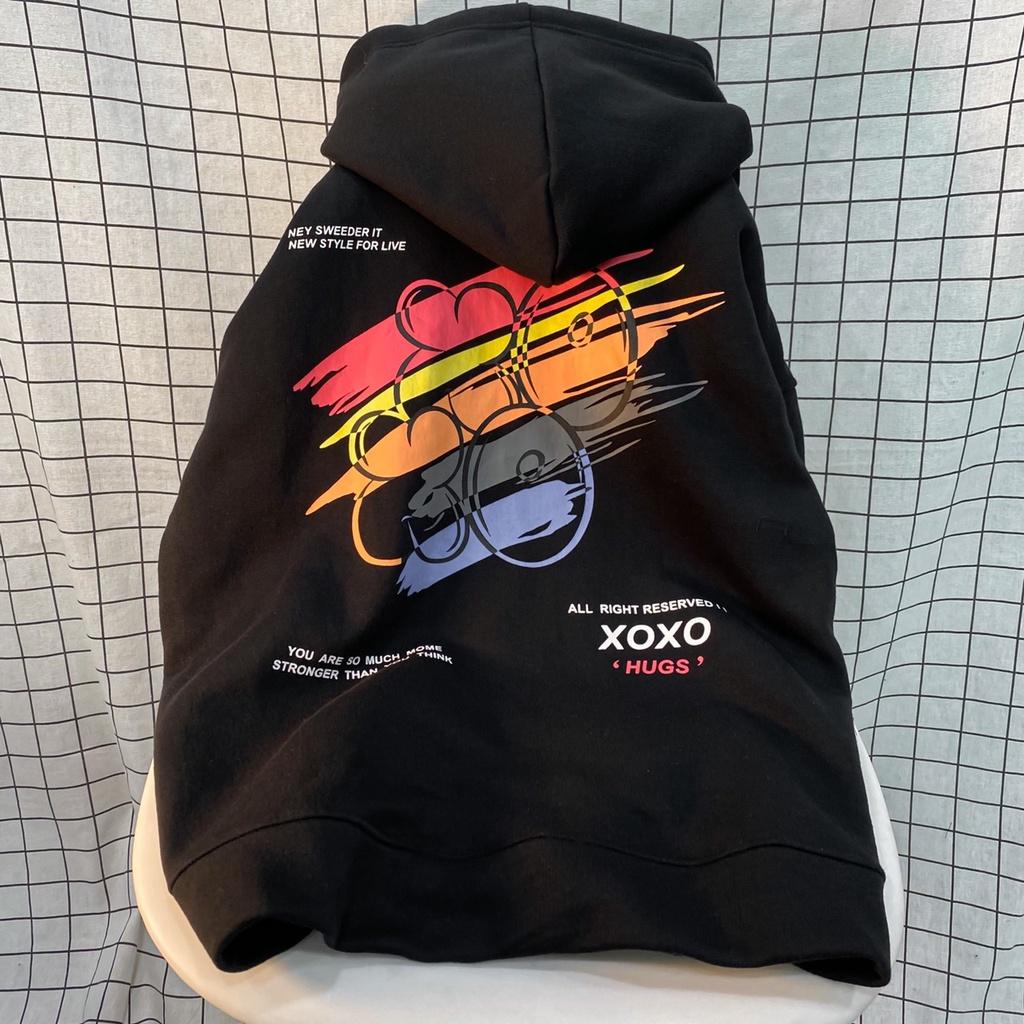 Áo Khoác Hoodie Zip XOXO Form Rộng Vải Nỉ Bông Tay Dài Phong Cách Trẻ Trung Nam Nữ Unisex