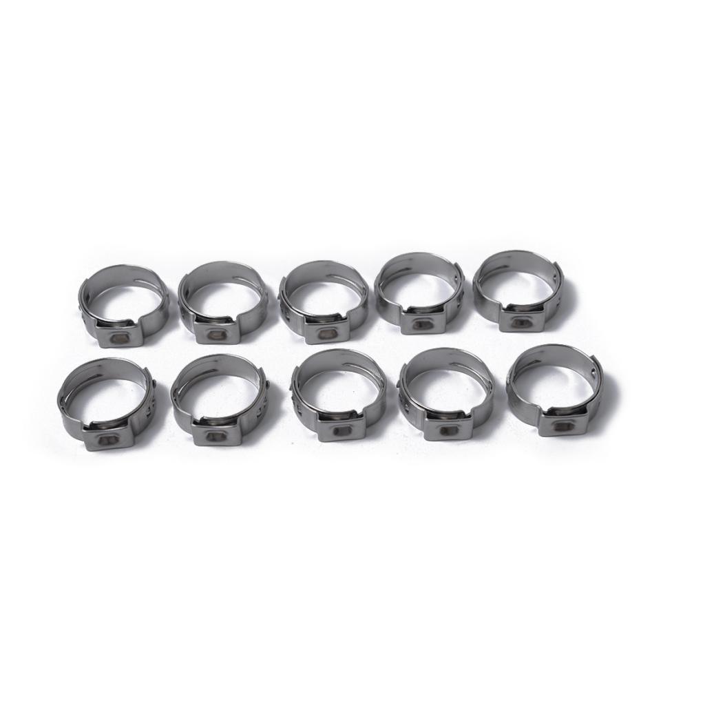 2-3pack 10 Pieces Stainless Steel Single Ear Clamps Hydraulic Hose 10 x