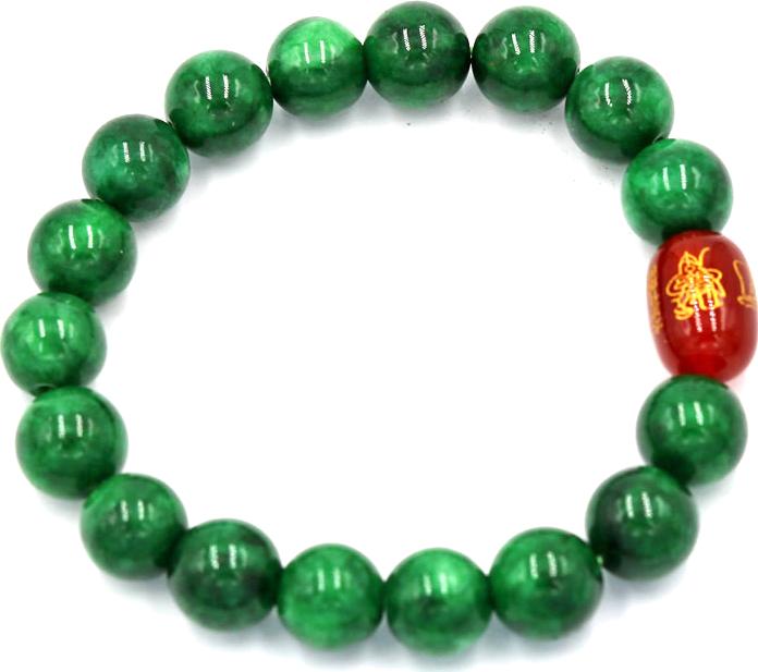 Vòng tay chuỗi hạt cẩm thạch đông ninh 10 ly Thái tuế phù DTTH27