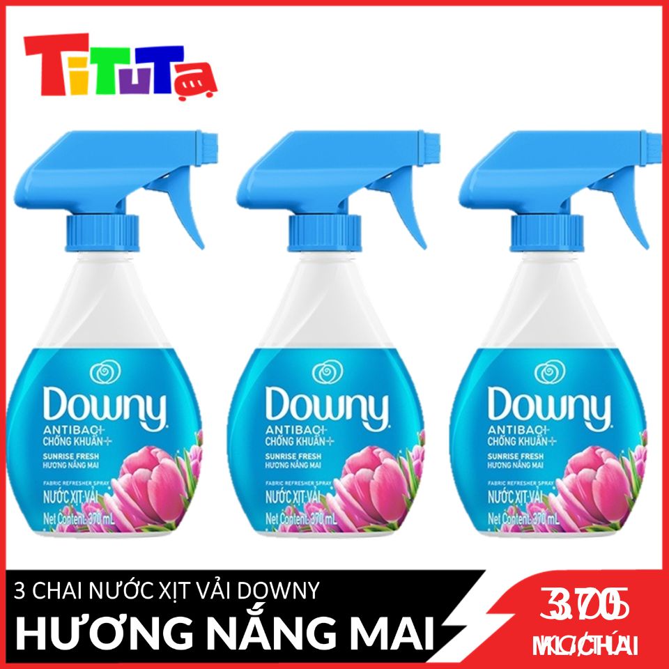 Combo 3 Chai Xịt Vải DOWNY Khử Mùi Và Chống Khuẩn 99.9% Hương Nắng Mai Chai 370ML