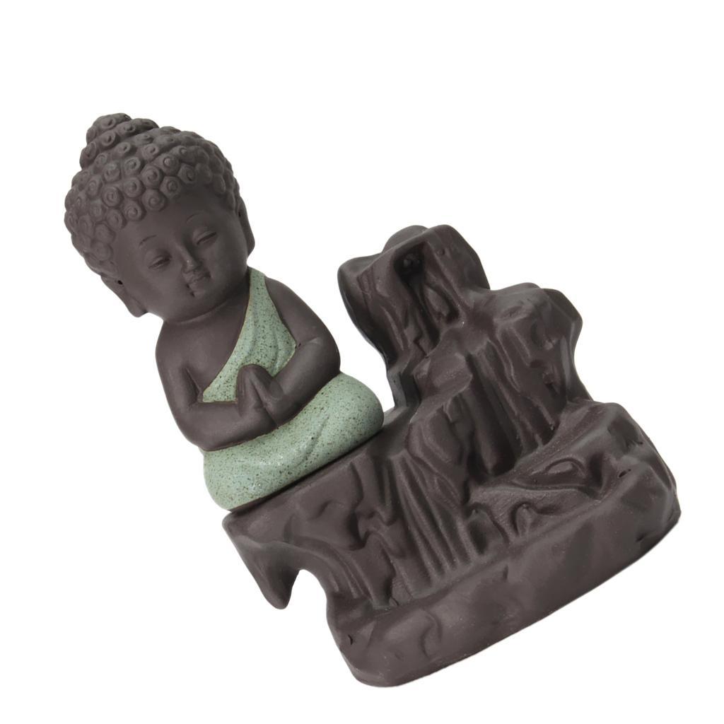 Little Monk Incense Burner Smoke Backflow Censer +70pcs Mix Incense Cone