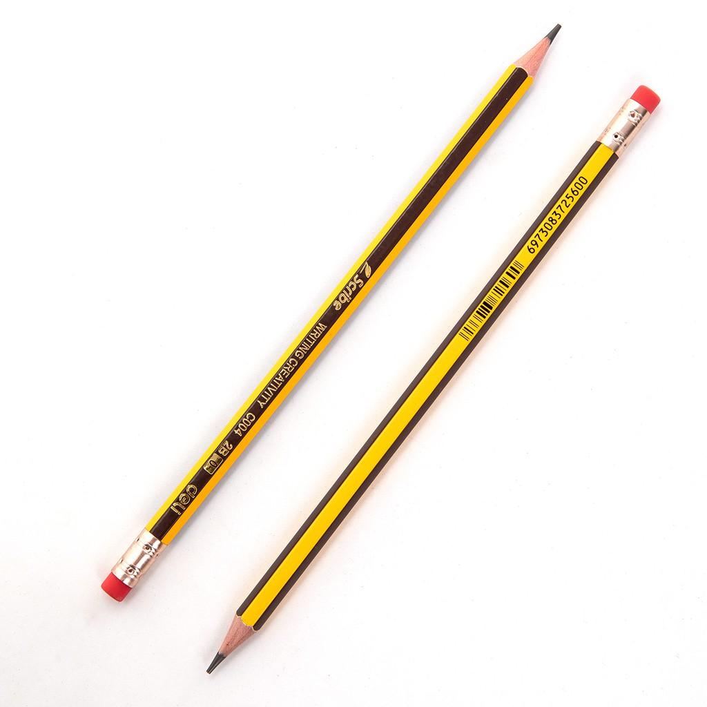 Bút chì than HB 2B có tẩy graphite Deli - dùng để đi thi - nhạy với máy chấm - 1 chiếc / 12 chiếc - EC004 / EC001