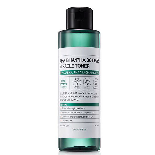 Bộ Đôi Ngừa Mụn Và Mờ Thâm Nước Hoa Hồng Some By Mi AHA-BHA-PHA 30 Days Miracle Toner 150ml Và Tinh Chất Caryophy Portulaca Ampoule Serum 10ml