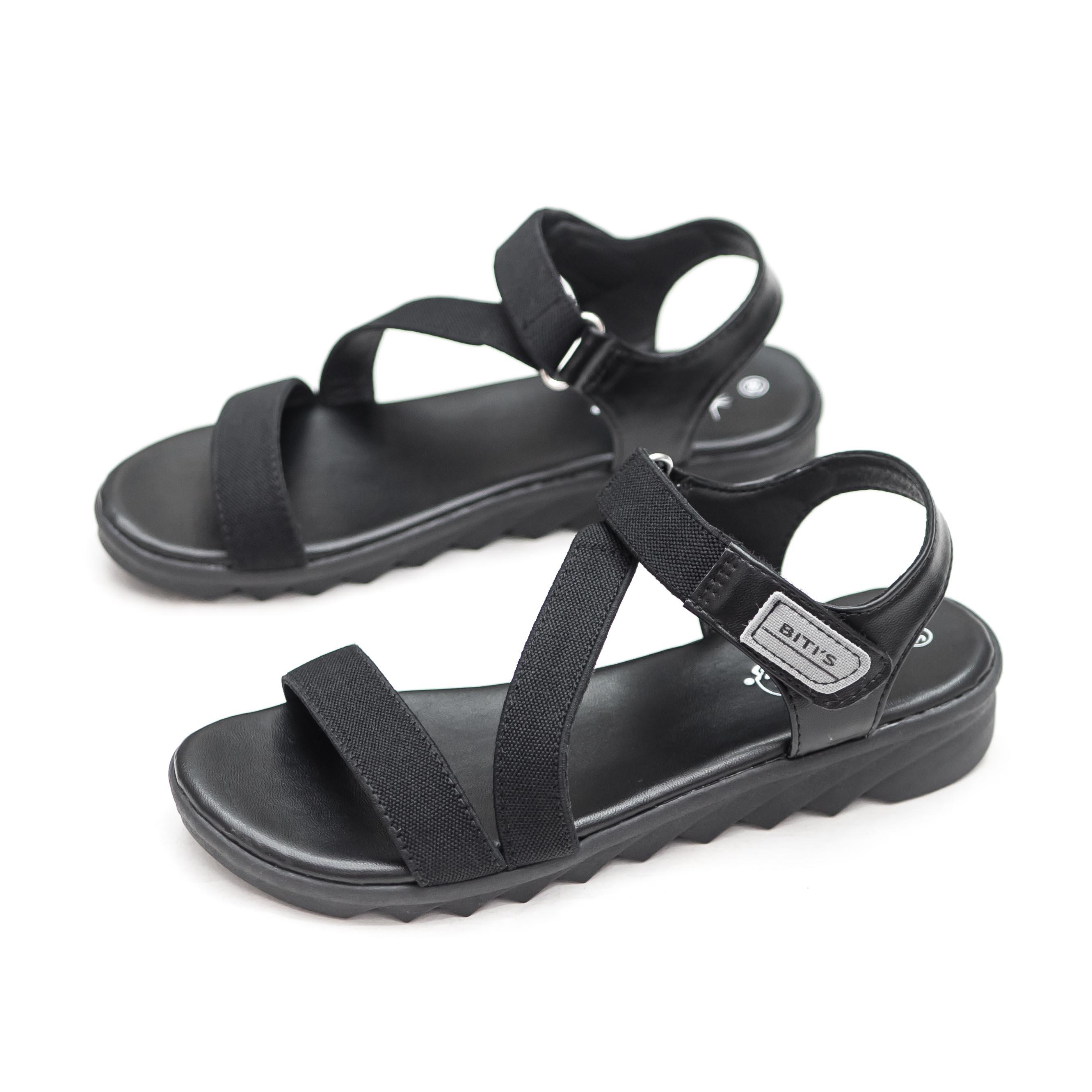 SANDAL QUAI HẬU NỮ QUAI DÁN THỜI TRANG DTW011288 - Đen