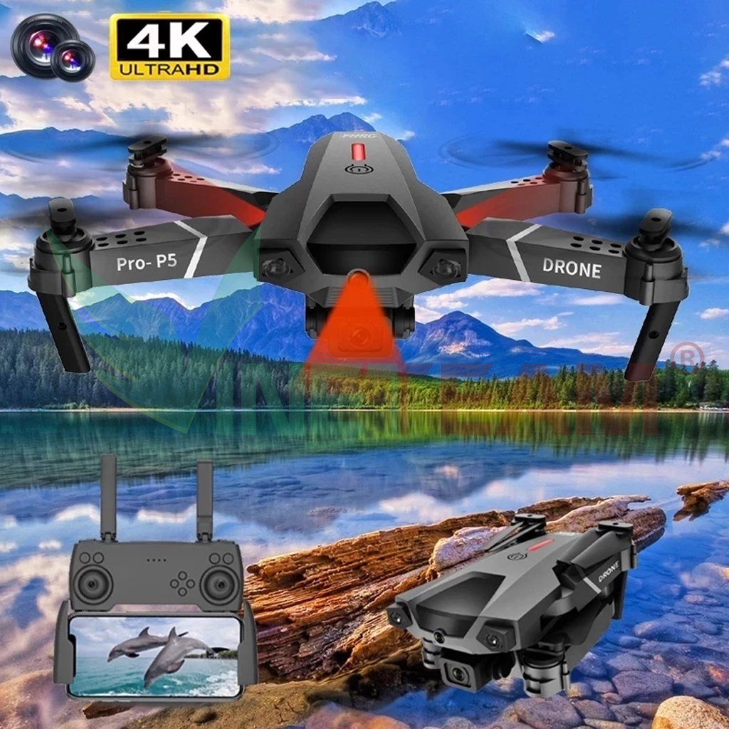 Máy Bay Điều Khiển Từ Xa Flycam P5 PRO Camera Kép Quadcopter UAV Với Bản Nâng Cấp 720P / 1080P / 4K HD FPV E88 Pro GPS WiFi Cảm Biến Chướng Ngại Vật