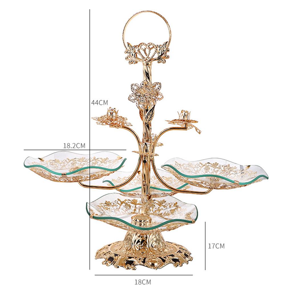 3-Tier Dessert Stand Fruit Plate Candy Cupcake Serving Tray Tempered Glass Trays for Wedding Birthday Party Home Holiday Countertop Decoration