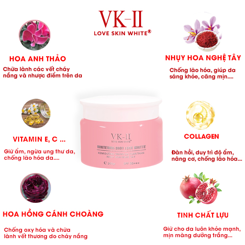 Kem Body Dưỡng Trắng Da Nhụy Hoa Nghệ Tây 200g VK II ( LSW )