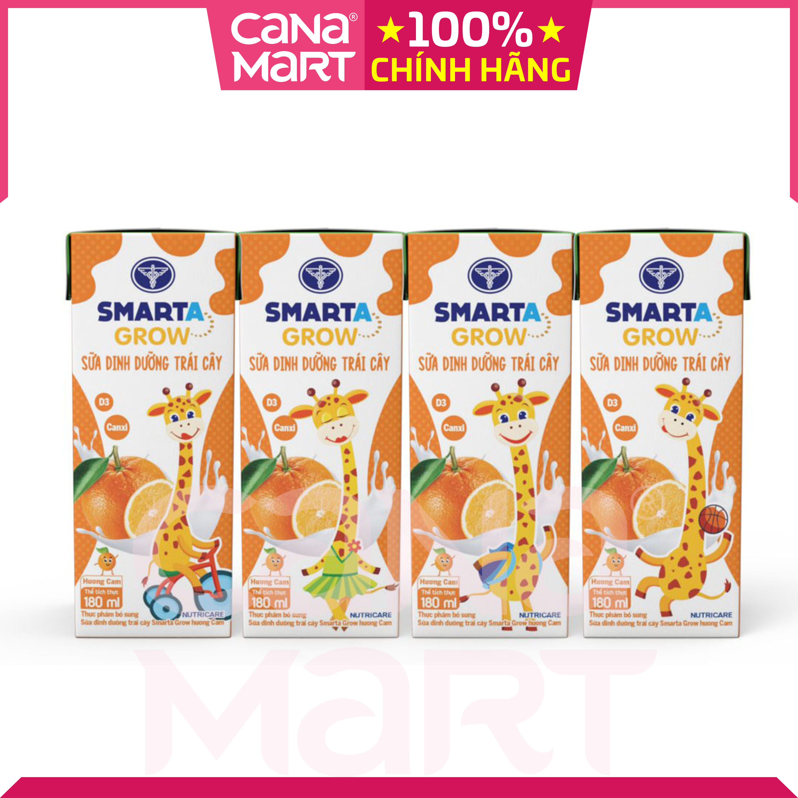 Thùng sữa nước trái cây Smarta Grow , giúp trẻ tăng chiều cao, phát
triển não bộ, dinh dưỡng cho trẻ thấp còi