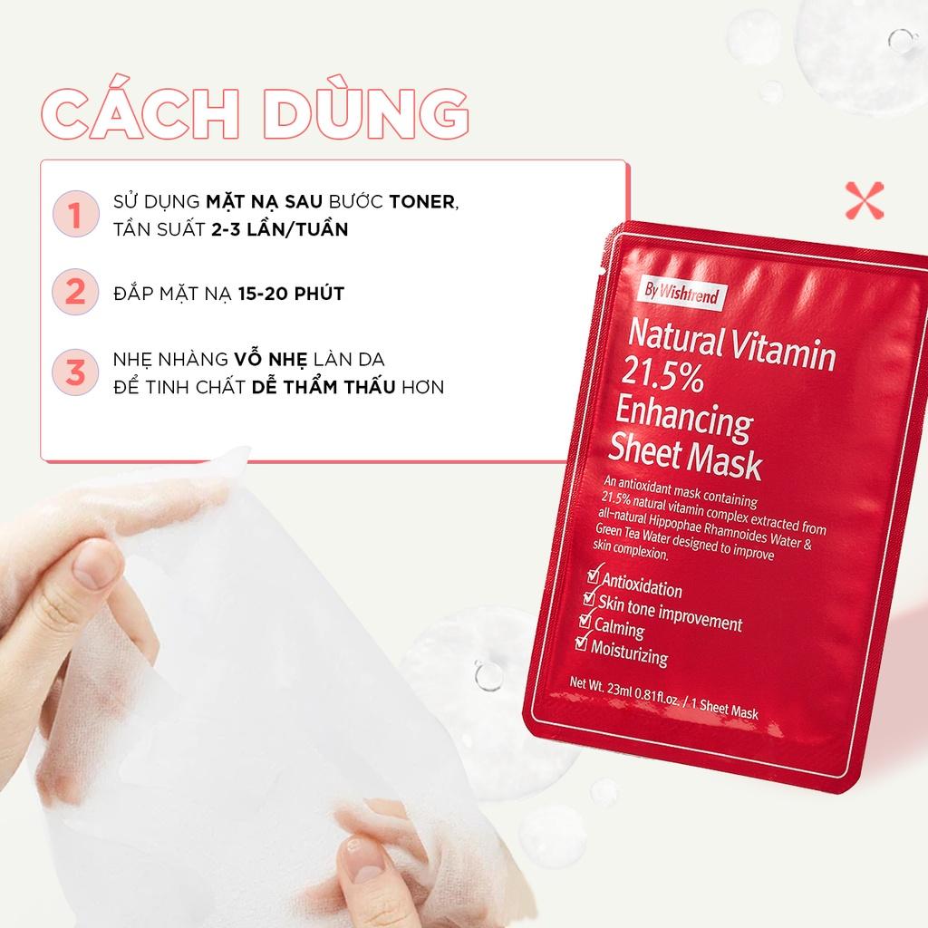 10 By Wishtrend mặt nạ giấy Natural Vitamin 21.5% Enhancing Sheet Mask 23ml