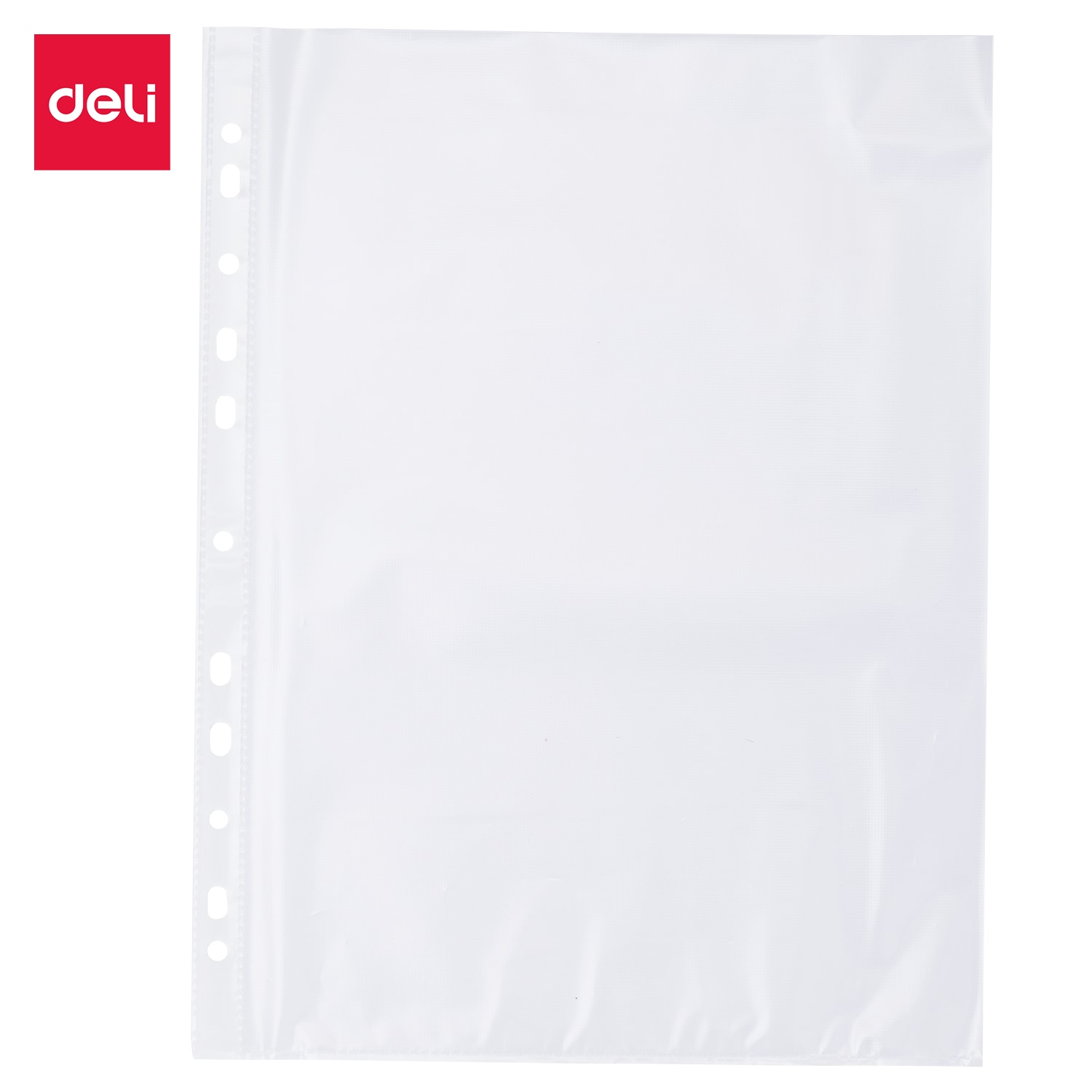 Tấm Bảo Vệ 11 Lỗ A4 Deli, 0.035Mm, Trong Suốt - 100 Cái/Túi - E5712
