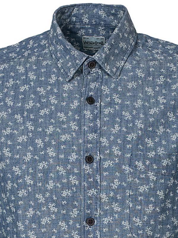 Áo Sơ Mi Nam JASCH Denim Florals Slim Fit Shirt - SIZE M/L
