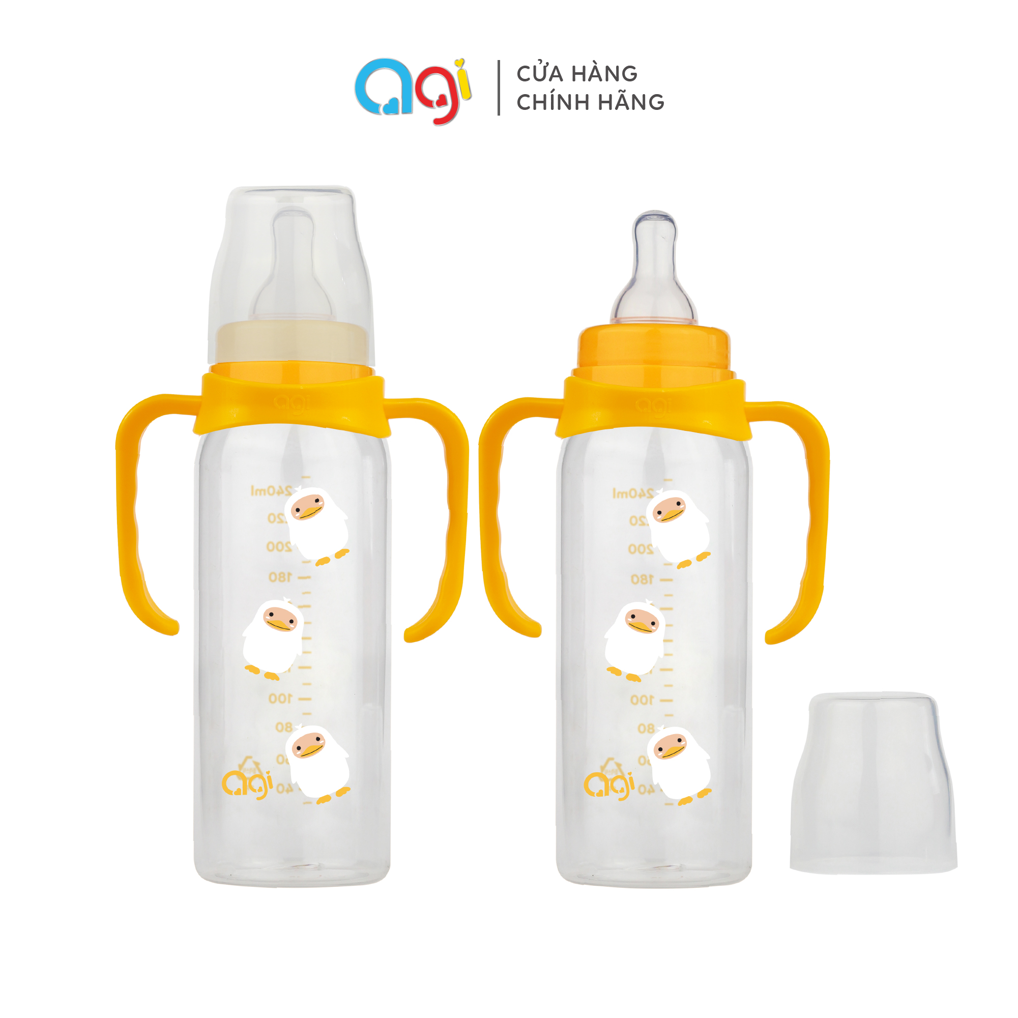 Combo 2 bình sữa PP tay cầm Agi 250ml