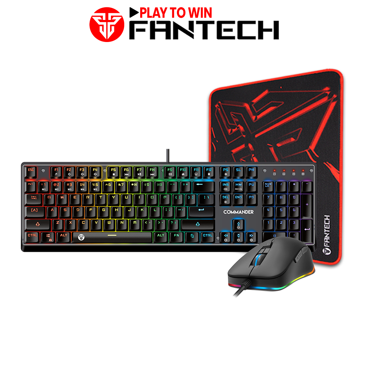 Combo FANTECH Fullset Phím Cơ + Chuột RGB MVP862 Commander + Lót Chuột - HÀNG CHÍNH HÃNG