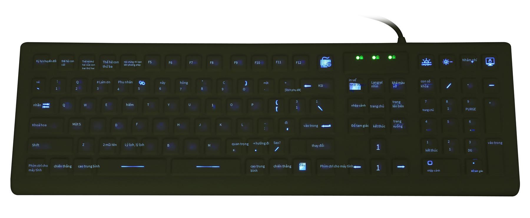 Đảm bảo chất lượng Bán hàng trực tiếp JH-IKB310BL Bàn phím silicon, Bàn phím công nghiệp, Bàn phím chống nước, Bàn phím y tế