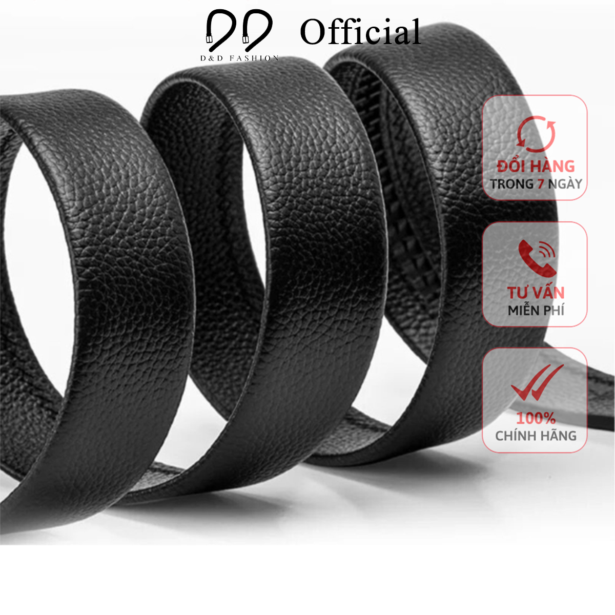 Dây thắt lưng nam da thật dùng cho khóa tự động D&D Fashion
