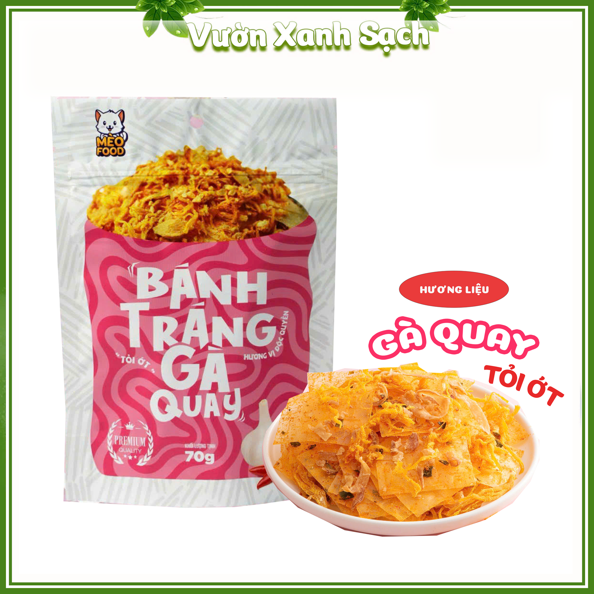 Bánh tráng trộn gà quay / Thập cẩm siêu vị / Bò cuộn/Mèo food 70g