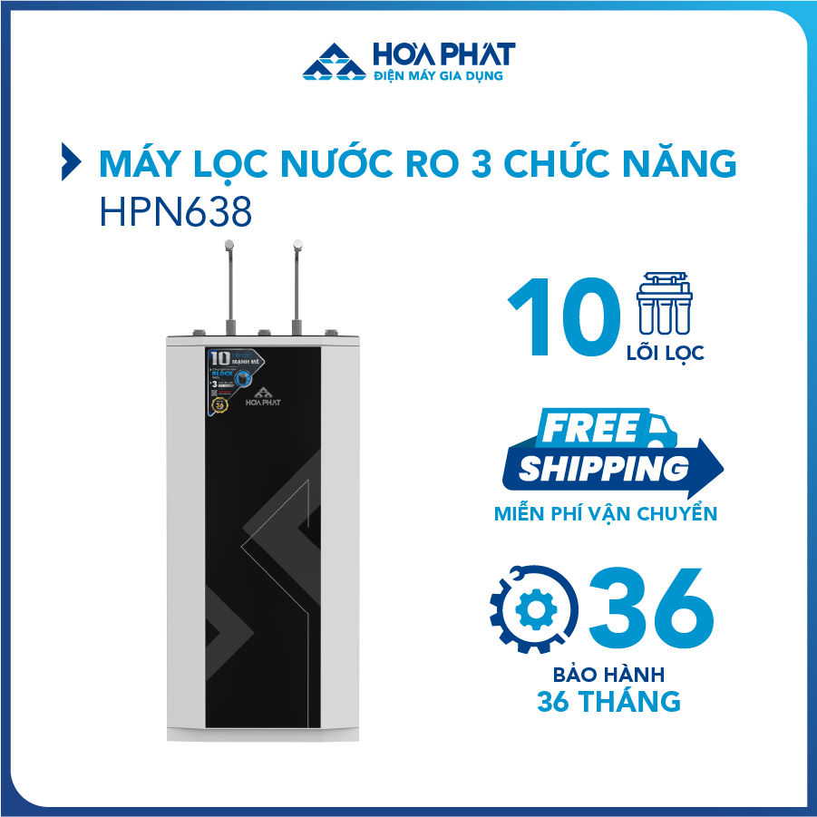 Máy lọc nước RO Hòa Phát HPN638 - Bảo hành 36 tháng - Hàng chính hãng