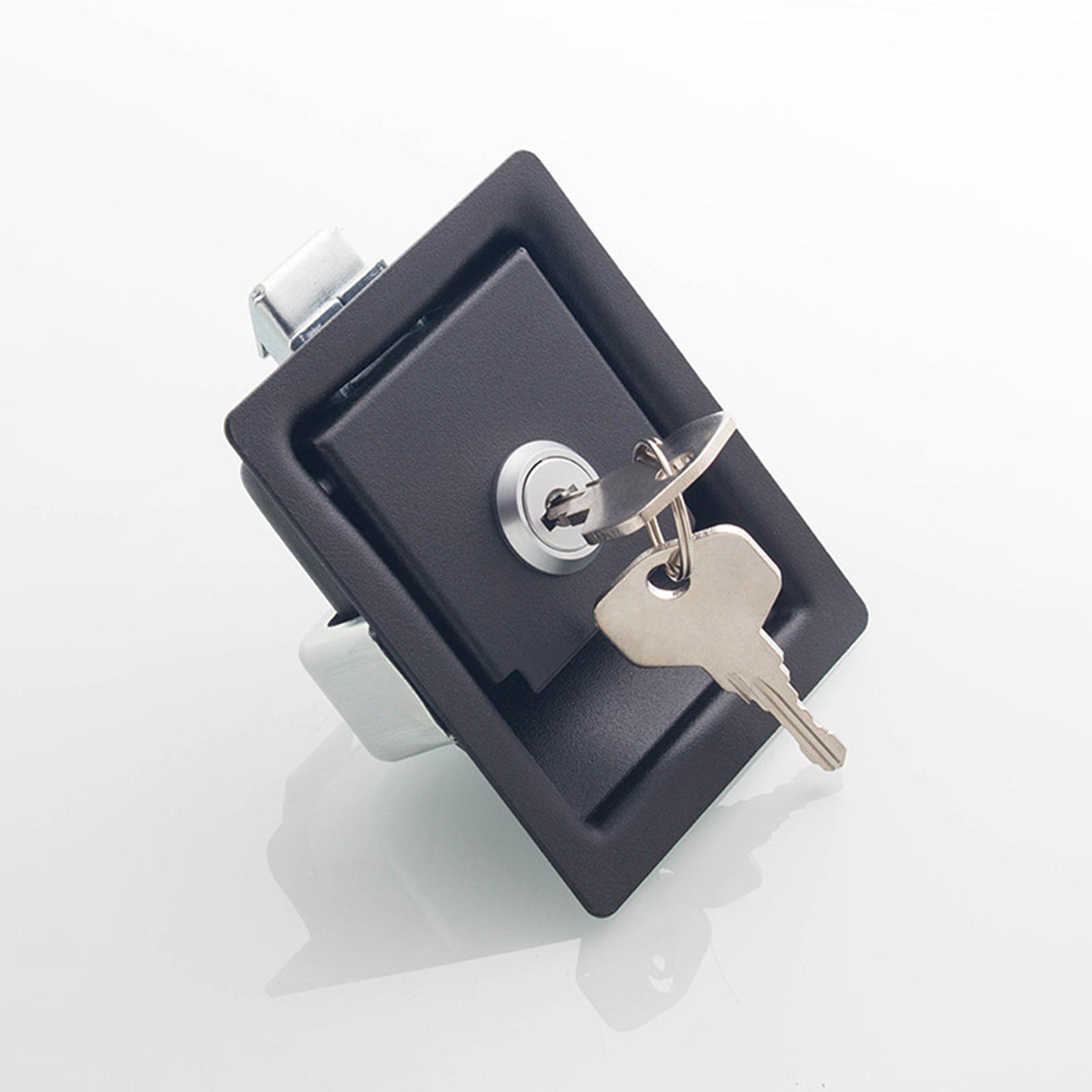 Travel Trailer Lock, Stainless Steel Flush Mount Handle Latch Door Lock for Trucks, Tool Boxes, with 2 Keys