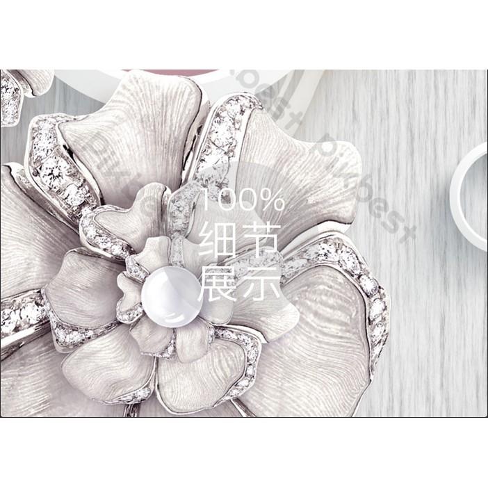Tranh dán tường Tường nền hoa trang sức phong cách nổi bật, tranh dán tường 3d hiện đại MS1142573