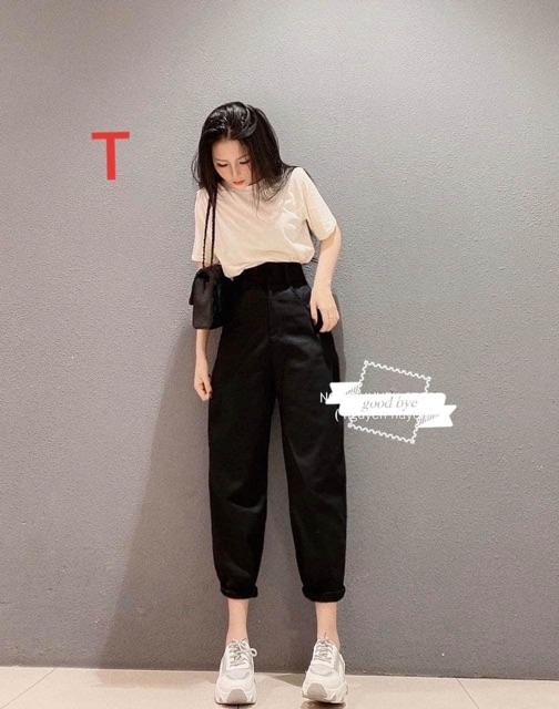 Sét áo trắng trơn + quần Kaki đen TT12