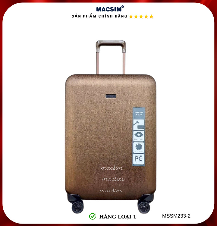 Vali cao cấp Macsim Smooire MSSM1233-2 cỡ 21 inch màu gold hàng loại 1