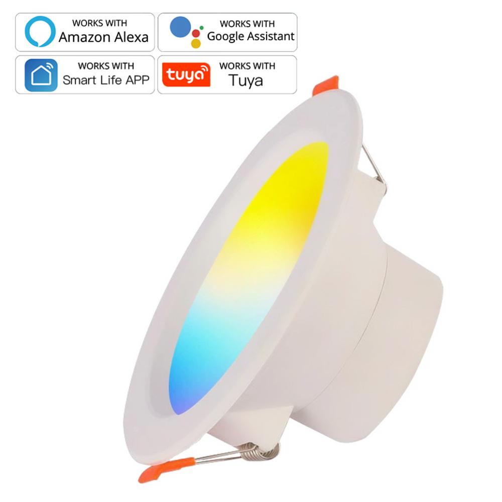 LED Dimming Downlight RGB Multi-color Lights Spot Light Timing Dimmable Eye-comfort Lamp Works With Tuya Google Assistant Alexa