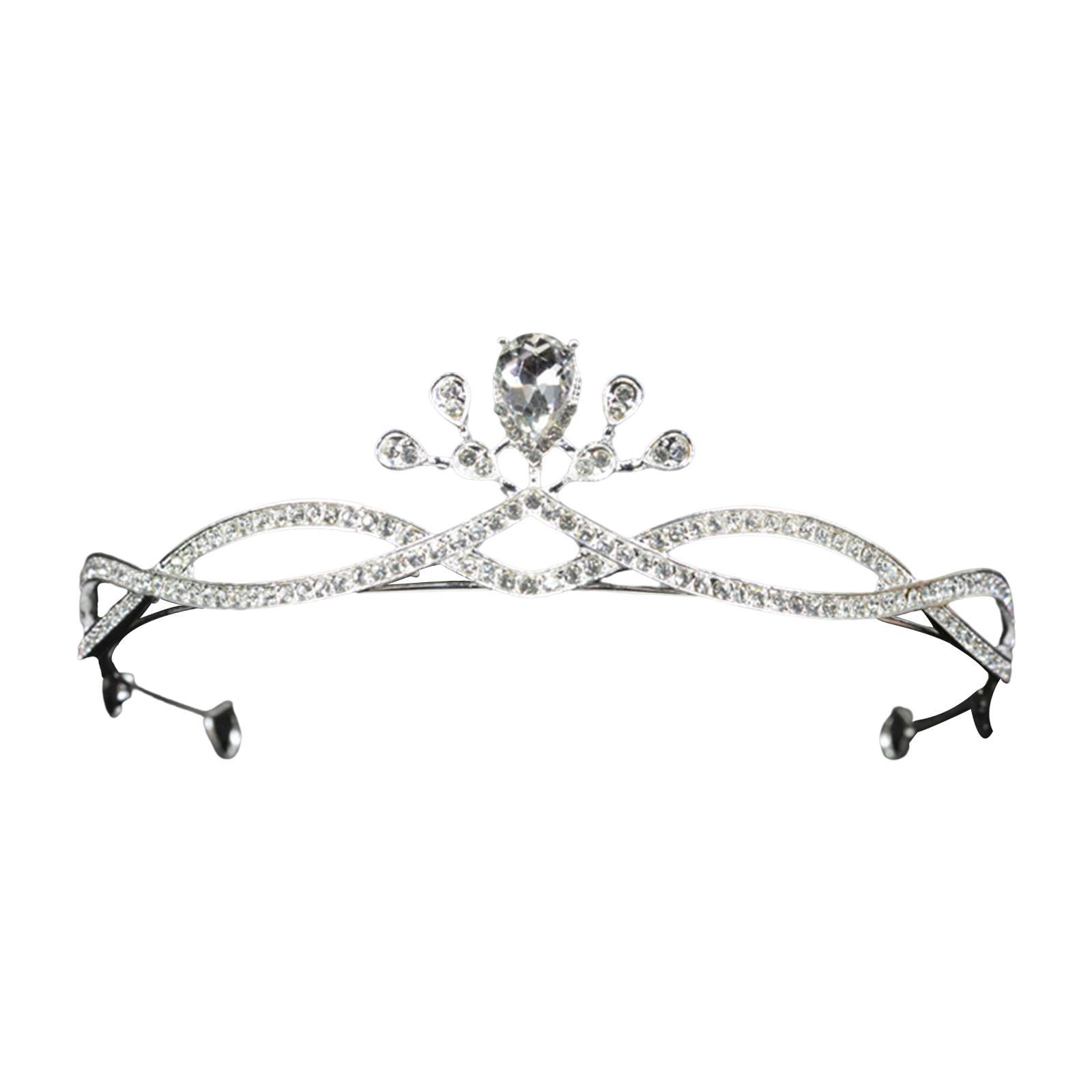 Crystal Rhinestone Queen Bride Tiara Crown for Women Girls Headdress Vintage Bridal Birthday Prom Wedding Tiaras and Crowns Hair Jewelry Accessories