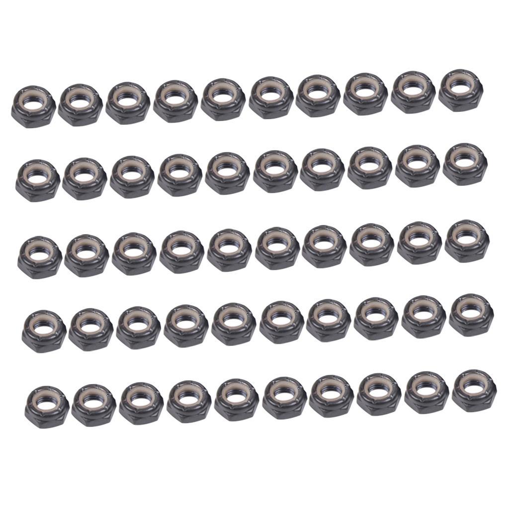 50 Pieces Skateboard Longboard Trucks Wheels Replacement  Nuts Hardware