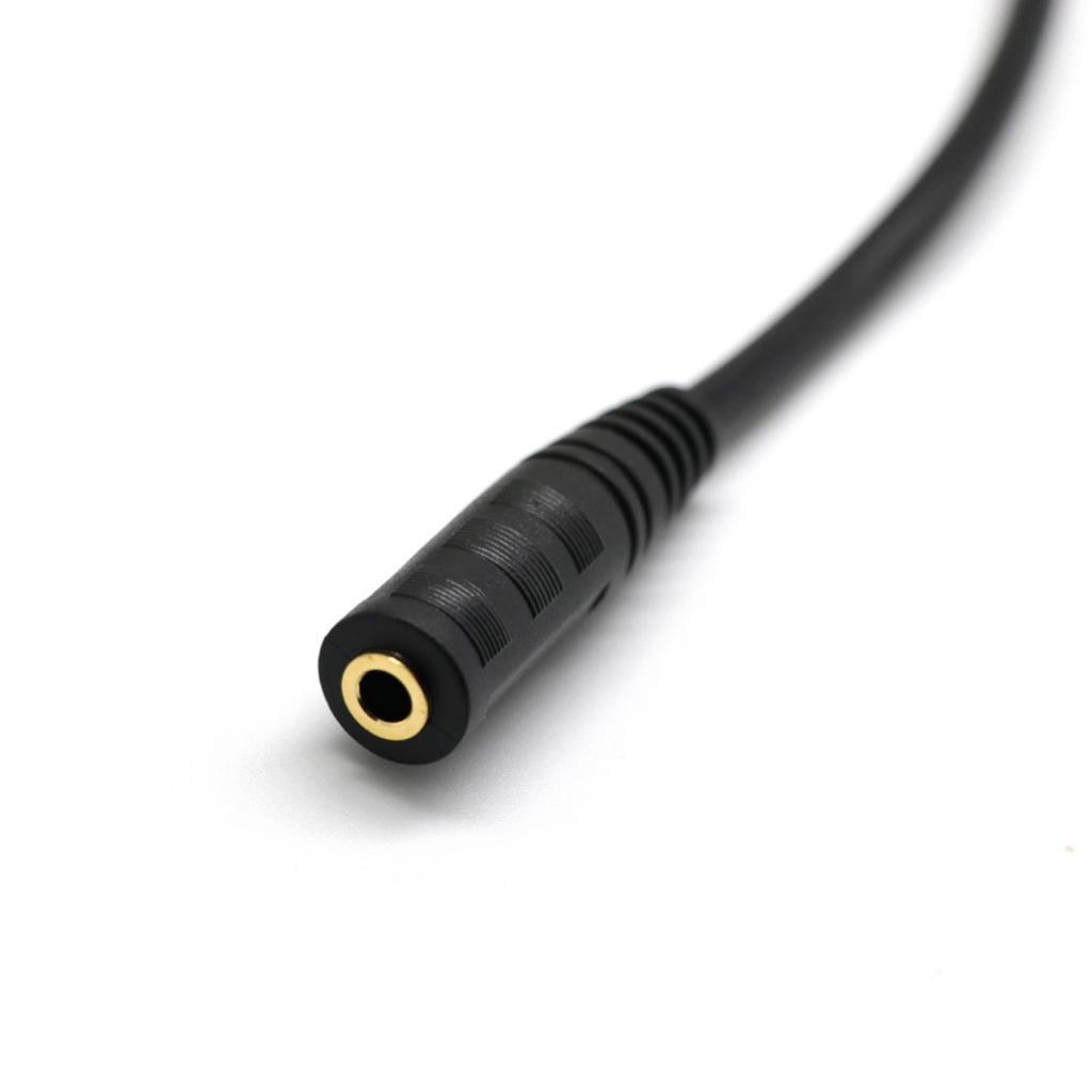PVC 3.5mm Male To Female Headphone Cable Cable Adapter Connector Black