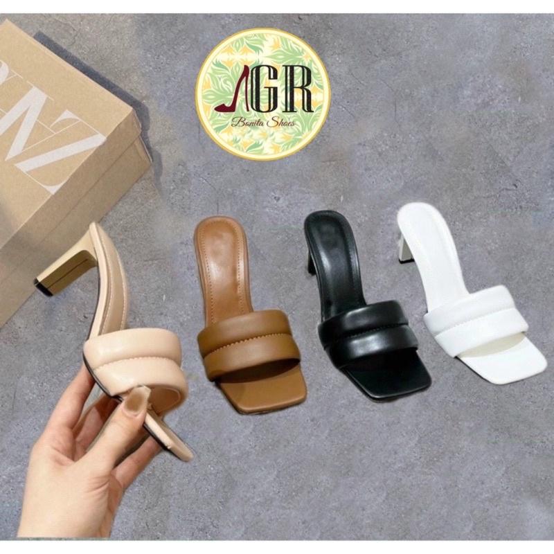 Guốc bản phồng viền giữa gót dẹp 8 cm hàng đẹp