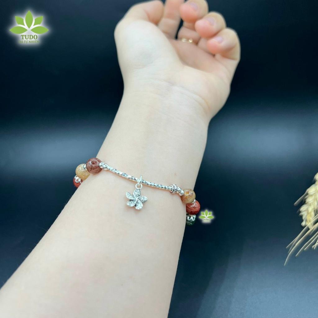 Vòng Tay Nữ Đẹp - Vòng Phong Thủy Đa Mệnh TUDO VCBTAUL AG925 Charm Hoa, Lá B42K600