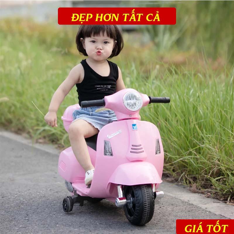 Xe Máy Điện Đồ Chơi Vespa Loại Nhỏ Cho Bé 2 Tuổi Trở Lên Cực Dễ Thương, Bảo Hành 12 Tháng