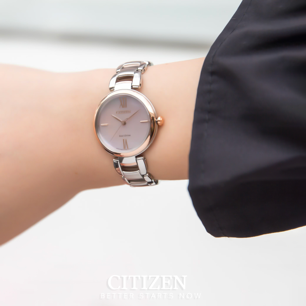 Đồng Hồ Nữ Citizen Dây Thép Không Gỉ EM0536-84Y - Mặt Xà Cừ (Sapphire)