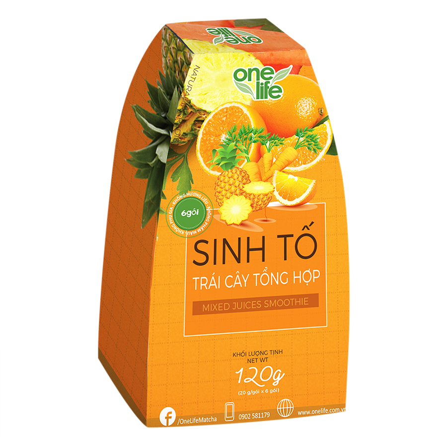 Sinh Tố Tổng Hợp Trái Cây Tự Nhiên OneLife (6 Gói x 20g / Hộp)