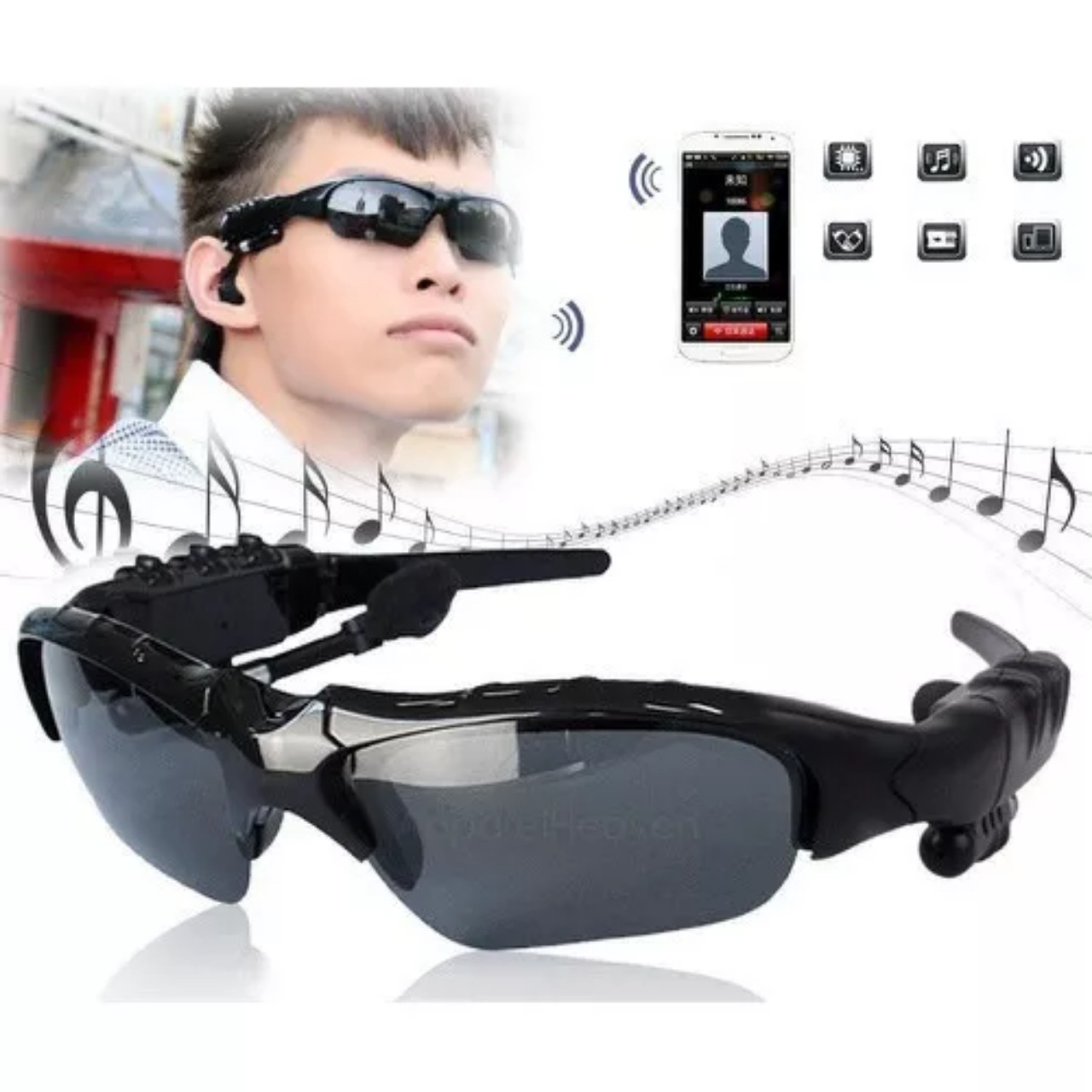 Mắt kính thông minh nghe nhạc Bluetooth5.2, Kính mắt phân cực Chống UV tích hợp kết nối hỗ trợ gọi rảnh tay Và Nghe Nhạc