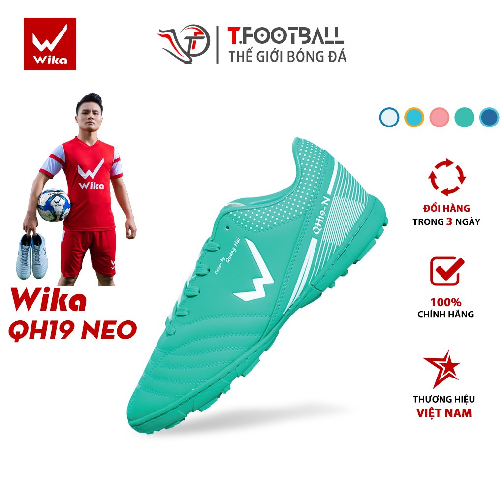 Giày Đá Bóng WIKA QH19 NEO Chính Hãng Da Microfiber Cao Cấp Đinh Dăm TF Bám Sân – Xanh Lam – 42
