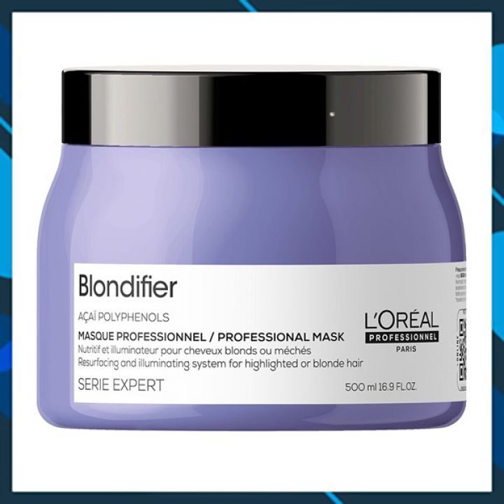 MẶT NẠ Ủ L'OREAL SERIE EXPERT BLONDIFIER PROFESSIONAL MASK 2021 BÓNG MƯỢT CHO TÓC NHUỘM MÀU SÁNG 500ML (HŨ TO)