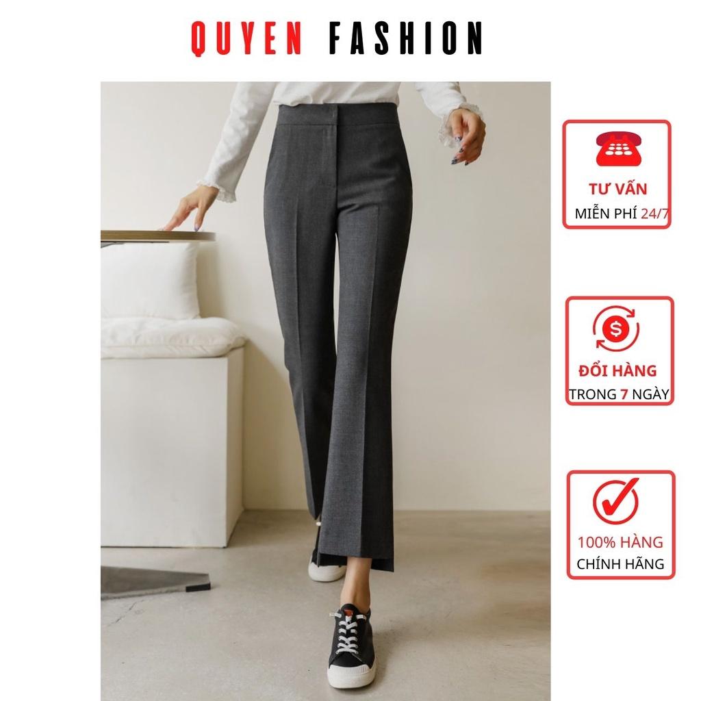 Quần Âu Công Sở Nữ Thời Trang Quyên Fashion, Dáng Đứng Xẻ Gấu Cá Tính QQM124