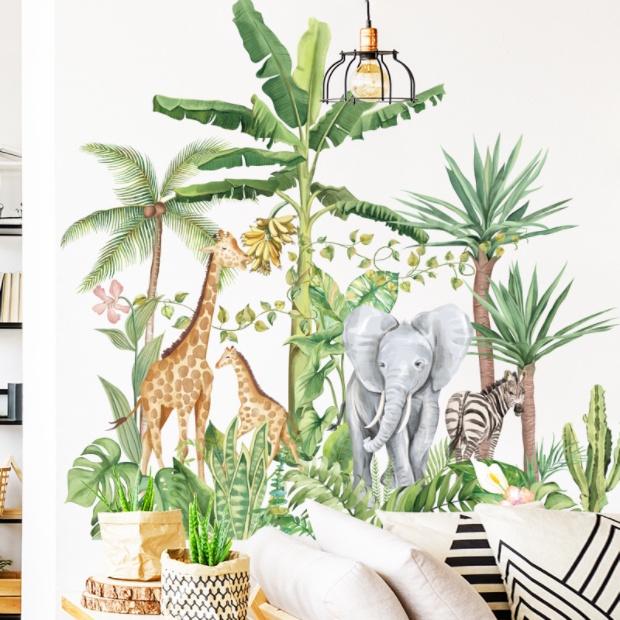 Decal trang trí tường - Những động vật ở rừng rậm