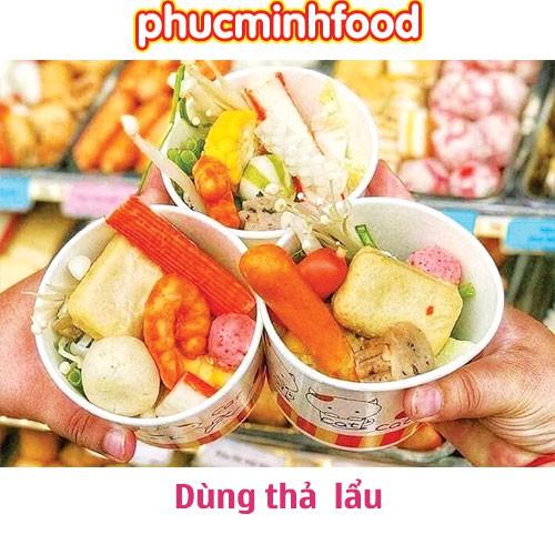 Viên thả lẩu, bánh bao trứng muối phô mai lacusina sọc màu xanh gói 500 gram