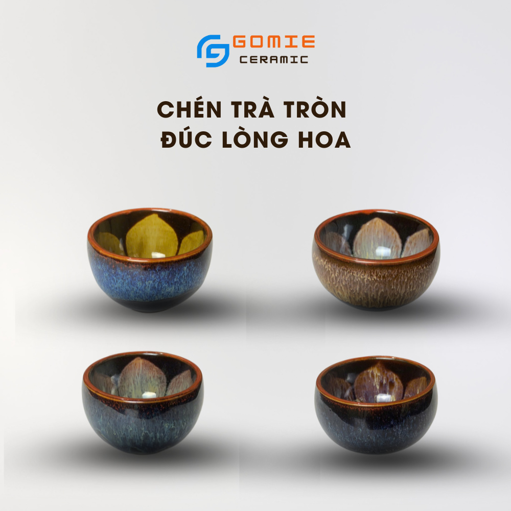 Chén Trà Tròn Đúc Lòng Hoa