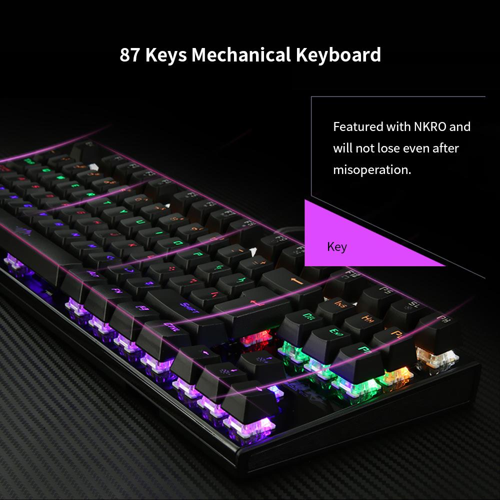 Bàn phím chơi game cơ có đèn nền Blue Switch 87 Phím đen