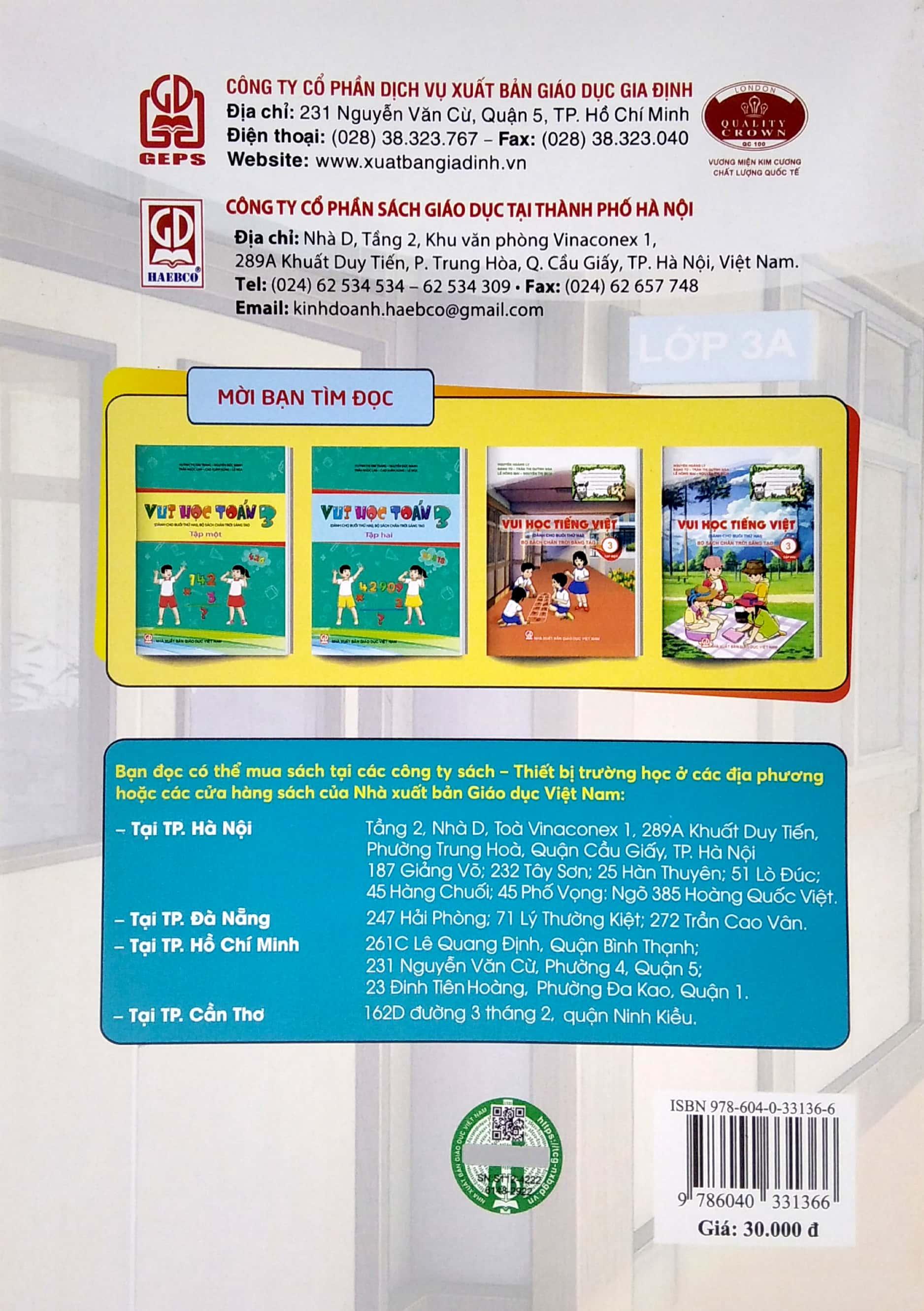 Vui Học Tiếng Việt 3 - Tập 1 - Dành Cho Buổi Thứ Hai (Bộ Sách Chân Trời Sáng Tạo) (Tái Bản 2022)